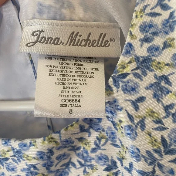 JONA MICHELLE Blue and White Floral Dress - Picture 5 of 6